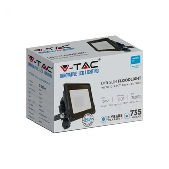Prožektorius V-TAC Floodlight, 10 W, 735 lm, 6500 °K, IP65, baltas/juodas