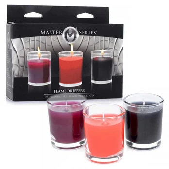 XR Brands Flame Drippers Sensation Candle Set 3-Pack Low Melting Point