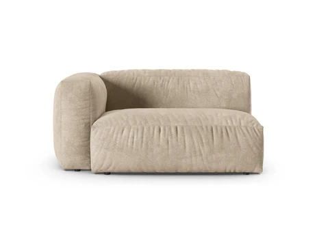 Velvet Modul Left, "Martina", 1 Seat, 160x120x75, Light Beige