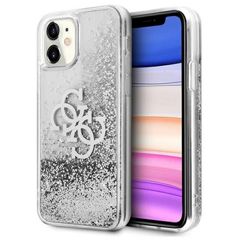 Telefono dėklas Guess Big Liquid Glitter iPhone 12 Pro Max, Apple iPhone 12 Pro Max, sidabro