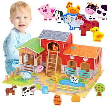 Woopie Green Medinis Mega Ūkis Su Gyvūnais Ir Pastatais