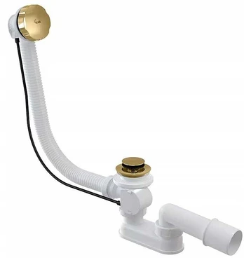 Automatinis vonios sifonas su persipylimu Alcaplast, Gold