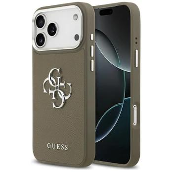 Guess Grained Big 4G Classic Logo - dėklas skirtas Apple iPhone 17 Pro Max ruda