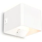 LED akumuliatorinis sieninis šviestuvas „Barro“, baltas, plotis 8 cm, metalas,