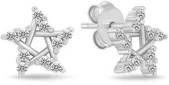 Brilio Silver Glittering sidabrinis earrings Stars EA1207W