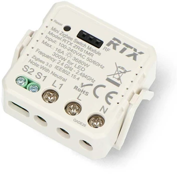Tuya – vieno kanalo mini relė 16A – ZigBee – Android/iOS programa – RTX ZRS1M