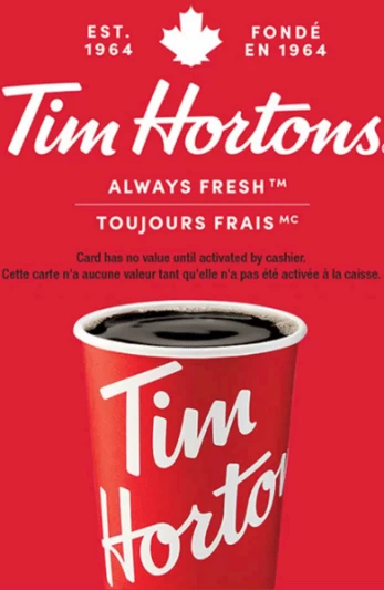 Tim Hortons Gift Card 5 CAD Key CANADA
