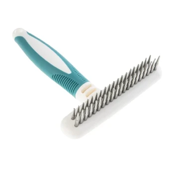GimDog Dematting Rake Double grėblys su 2 eilių sukamais dantimis; 11x16cm