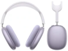Bluetooth ryšio užedadamos ausinės, violetinės su dėklu