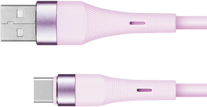 Kabelis USB - USB typu C 1 m silikonowy rožinė Kruger & Matz Basic