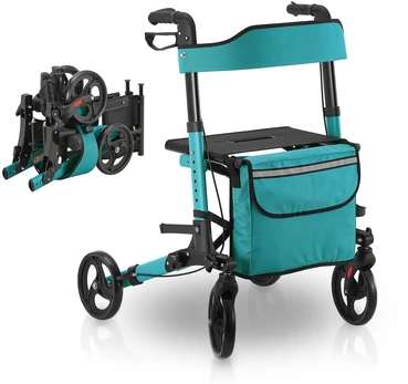 Juskys Rollator Vital 63x68x80 cm Petrol Aliuminis