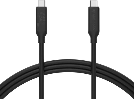 Amazon Basics USB4 USB-C–USB-C laidas, 1 m, 240 W, 40 Gb/s, 8K, U4-CC-5A1M-E