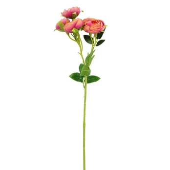 Dirbtinė bijūninių rožių šaka, 64 cm : Spalva - Bordo