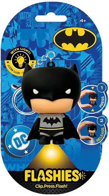 Kids Licensing Flashies DC Comics 3D keychain with led flashlight