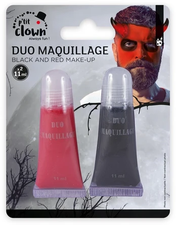 0.1 Veido dažai – juodi ir raudoni, 2 x 11 ml