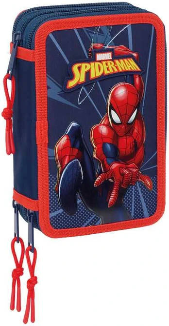 Kelioninis Safta Marvel Spiderman triple pencil case 37pcs