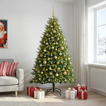 Dirbtinė Kalėdų eglutė su burbulais 180 cm 300 LED Šilta balta
