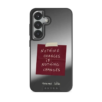 Nothing Changes - Samsung Galaxy S25 Plus Case, Elite Mirror Dark (Magnetic) / Silver