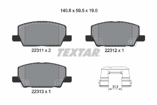 TEXTAR 2231102 Brake pad set