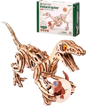 Robotime 3D medinis mechaninis konstruktorius Velociraptor