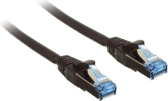 InLine Patch kabelis Cat.6A, S/FTP (PiMf), 500MHz, juoda, 0,5m (76850S)