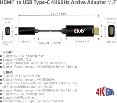 Club3d Hdmi į Usb-c adapteris 4k60hz