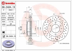 Stabdžių diskas BREMBO 09.C424.1X kaina