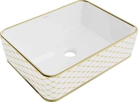 Praustuvas Mexen Catia 48 cm, Baltas/Gold pattern