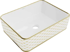 Praustuvas Mexen Catia 48 cm, Baltas/Gold pattern kaina