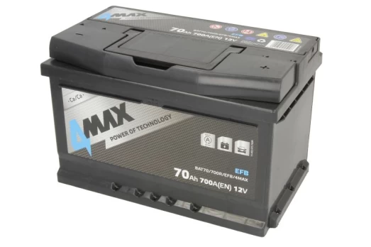 Akumuliatorius 4MAX BAT70/700R/EFB/4MAX 12V 70Ah 700A D+