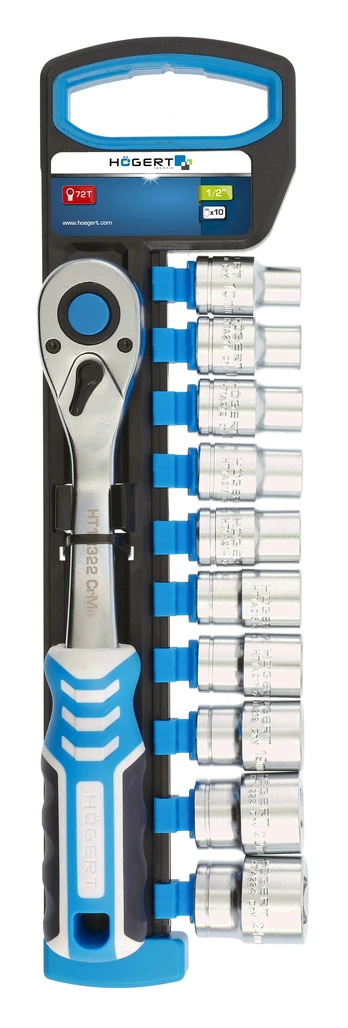 Įrankių komplektas 1/2" CrV, 11dalių HOEGERT HT1R332