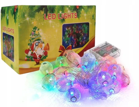 20 Led Kalėdinės lemputės, spalvotos ažūrinės lemputės