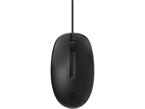 HP 125 USB Wired Mouse, Sanitizable - Black