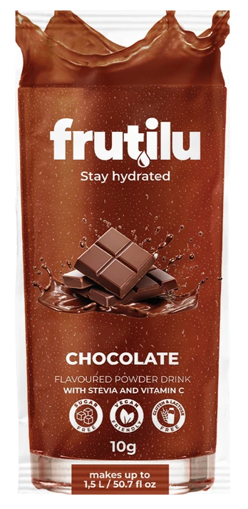 Frutilu becukris gėrimas šokolado skonio