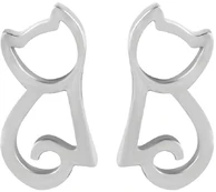 Troli Modern steel cat earrings kaina