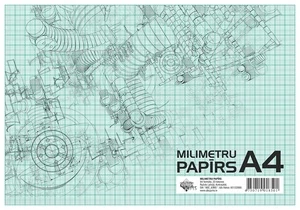 Milimetrinis popierius, A4 formatas, 20 puslapių
