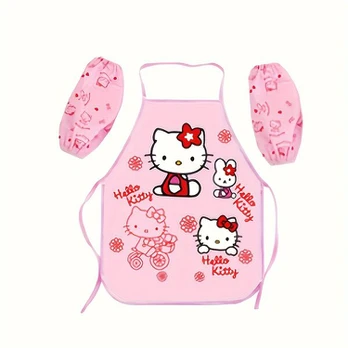 Hello Kitty vaikiška prijuostė su rankovėmis