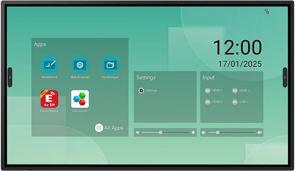 Monitorius Sharp Lfd MODEL PN-LM431, 43" LM-Series Interactive Ekranas, UHD, 500cd/m2, 18/7 proof, Infrared touch, 20 touch points, Android SoC, USB-C, HDMI-out