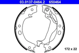 ATE 03.0137-0464.2 Brake shoe set