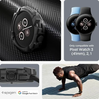 Spigen Rugged Armor dėklas Google Pixel Watch 3 41mm, 2, 1