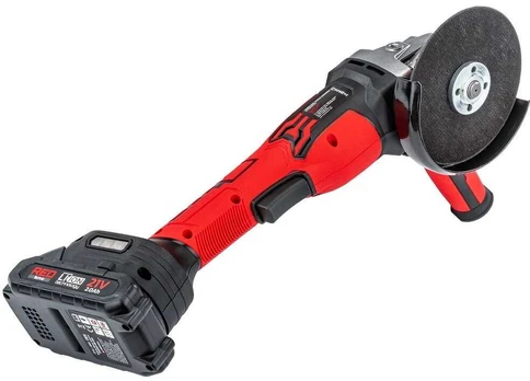 Red Technic Akumuliatorinis kampinis šlifuoklis Raudona Technic, 21V Li-ion 125mm