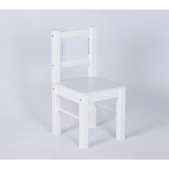 Chair set - Wooden - 2pcs - WHITE/LIGHT BLUE