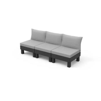 Keter Trivietė sodo sofa „Elements“ pilka šviesiai pilka