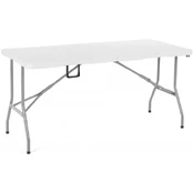 Sulankstomas sodo stalas 152 cm balta kaina