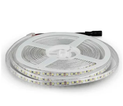 8W/m LED juosta, 120LED/m, 12V, 3000K, IP65, 5 metrų ritė