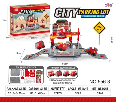 Fire Department Parking + Soft Vehicles Set