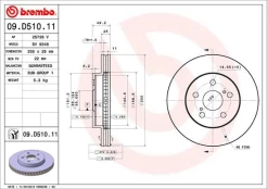 Stabdžių diskas BREMBO 09.D510.11 kaina