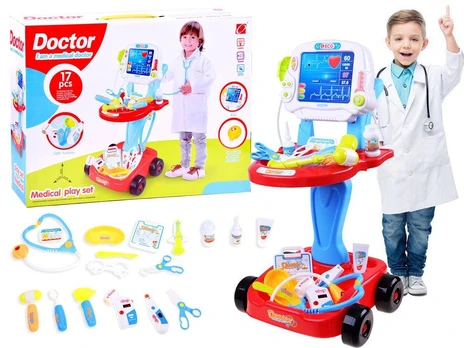 Vaikiškas medicinos rinkinys - raudonas