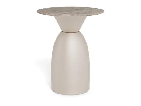 Ferrol coffee table, Top marble grey Toronto, Base steel matt grey, Ø40x50 cm
