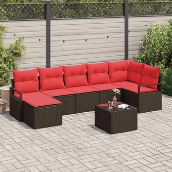 Sofos komplektas 8 pcs Ruda poliratanas